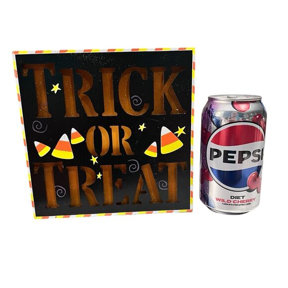 "Halloween" Purple Glittery Halloween Light Up Box Decor - Picture 4 of 4